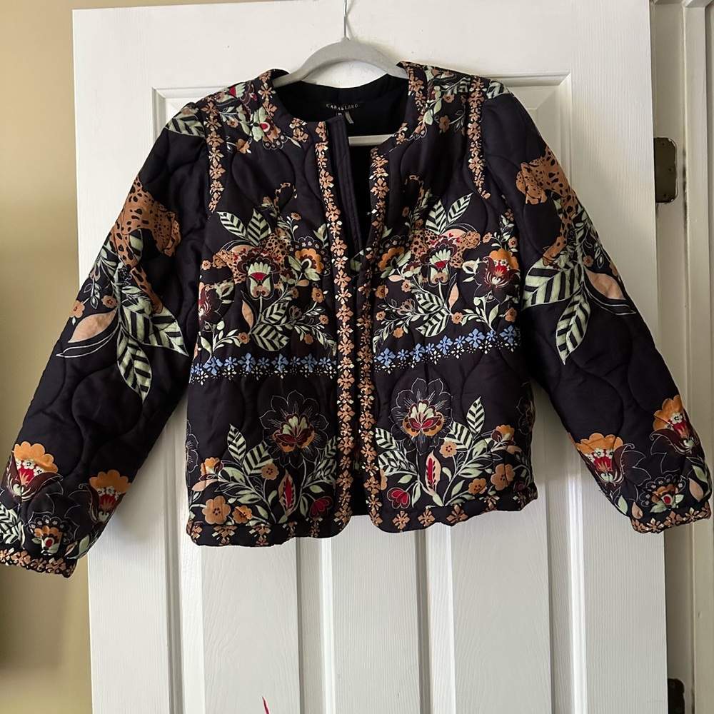 NWT Caballero Ember Jacket. Size XS. lightweight quilted jacket, tiger print - Picture 3 of 9